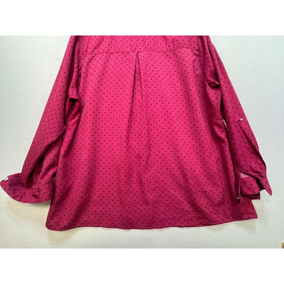 Notations Woman Long Sleeves Blouse Size 3X Pink Polka Dots Casual Pockets - Picture 12 of 12